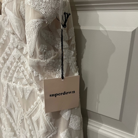 NWT White Sequin Superdown Dress - Picture 7 of 9